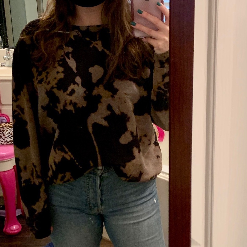 Custom made, Reverse Tie dye Black Sweatshirt